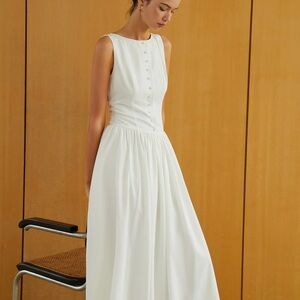 Commense White Midi Dress